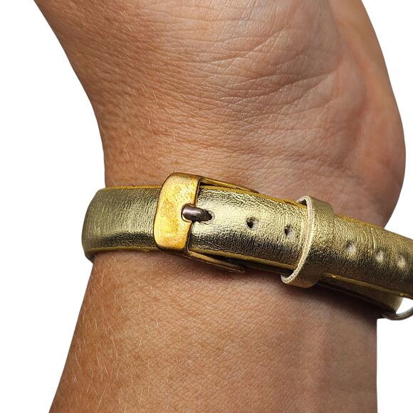 Vintage White Diamonds Watch Womens Gold Tone Dainty Crystal Cluster Floral - Picture 8 of 16